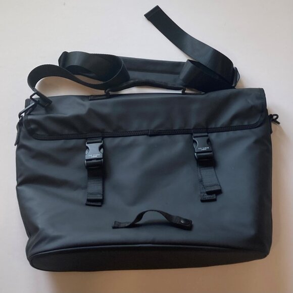 Ted Baker London Crossbody Rubberized "MXB STOLE" Messenger Bag w/ Strap - Picture 3 of 10